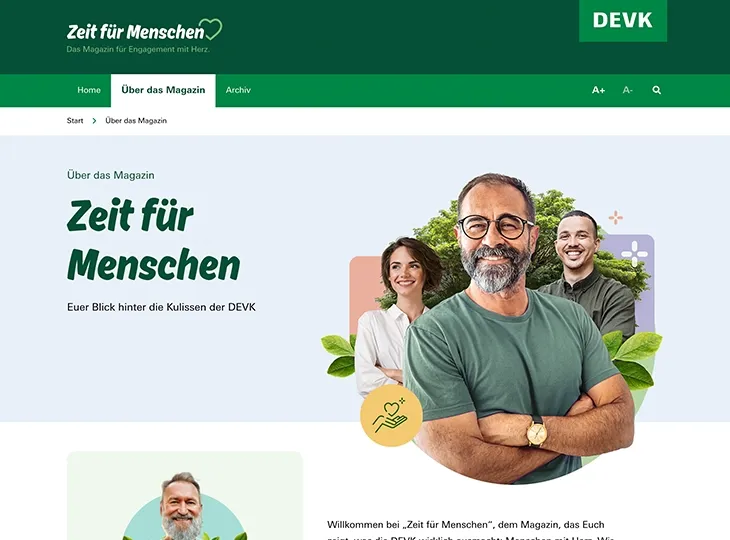 DEVK Magazin Zeit für Menschen