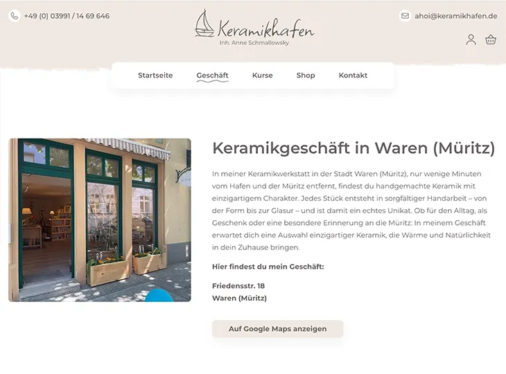 Keramikhafen Website