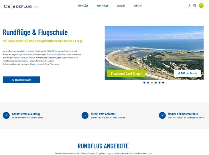 Ostseeflug Website