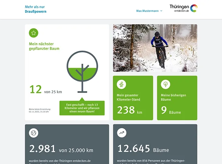 Draußzeit Kilometerzähler Plattform – Desktop